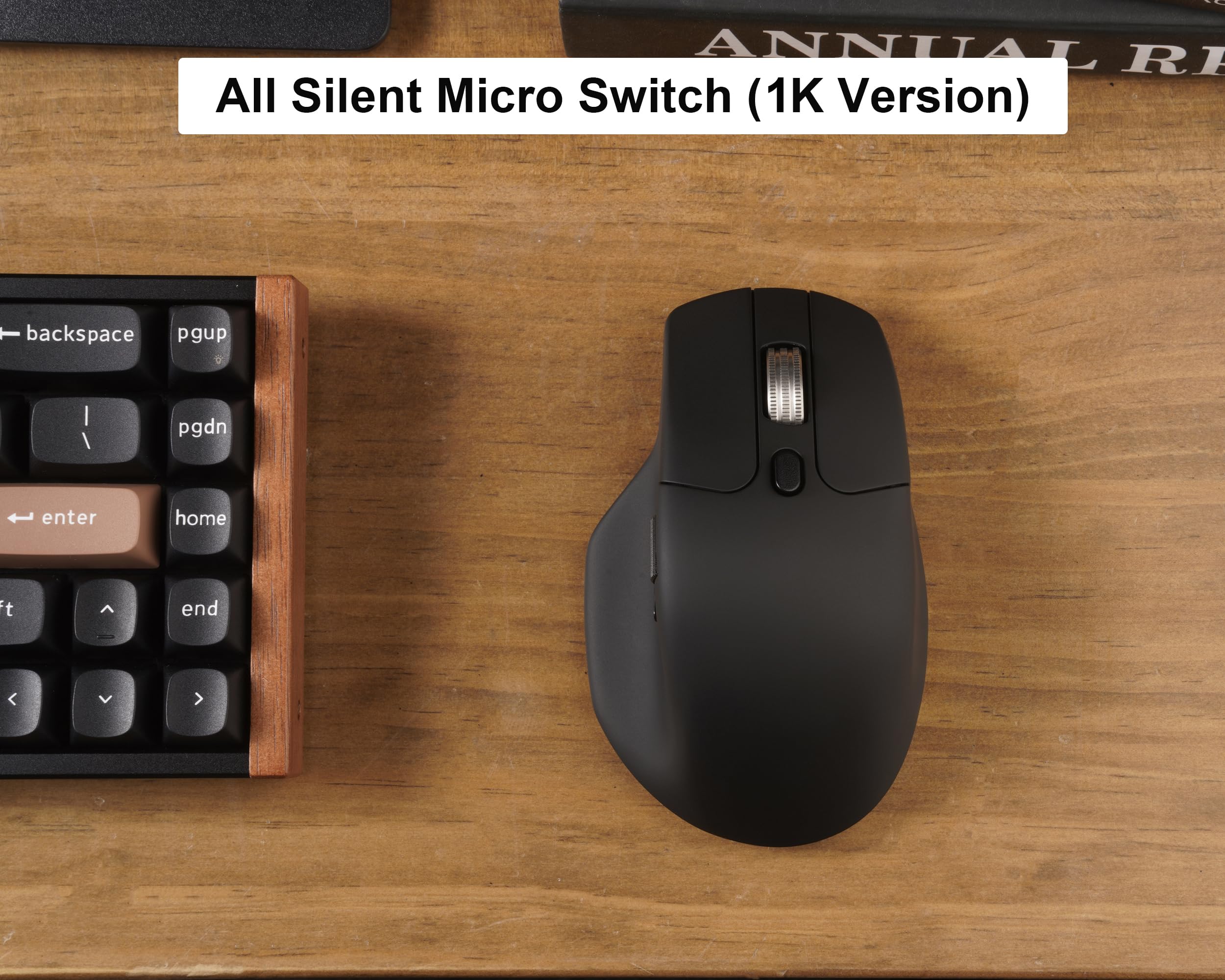 keychron M6 1000Hz PixArt3395 静音スイッチ 黒 Keychron M6 Kablosuz Oyun Optik Faresi, Üç Modlu 2,4 GHz/Bluetooth