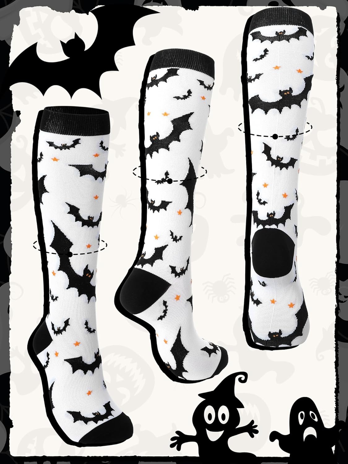 Halloween Socks Women Men Knee High Compression Socks for Halloween Nurses Running - Image 7