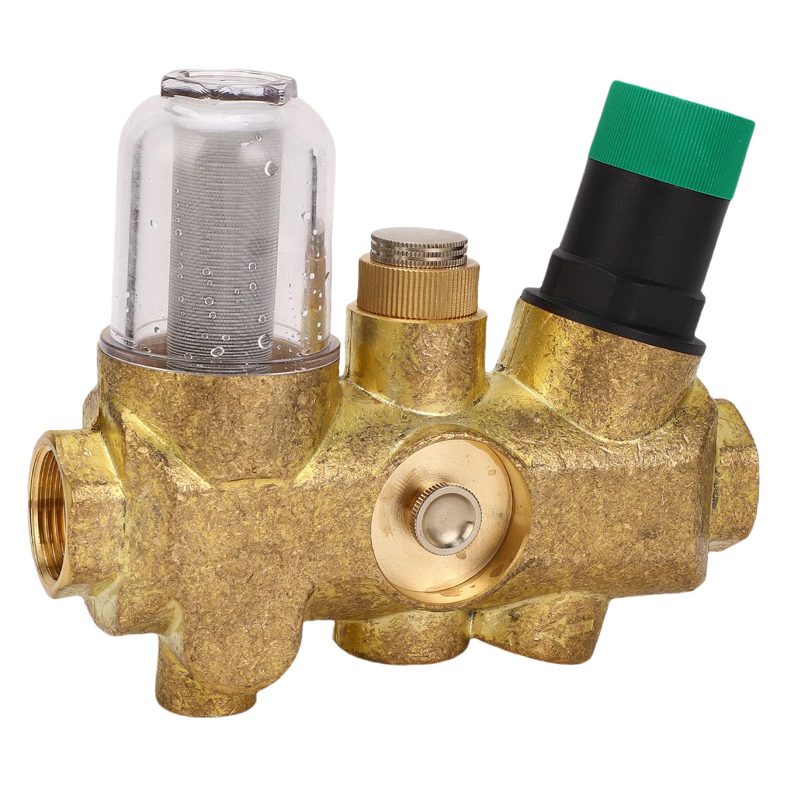 SIXRUN Válvula Reductora de Presión de Tubería Regulador de Presión de Agua de Latón con Manómetro de Filtro 316L Control de Ajustable de 3 a 6 T H para Fontanería de Toda la Casa (3/4 pulgada (DN20))