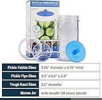 Vista 7 de Kit de inicio de fermentación Masontops, kit fácil de fermentación de vegetales, incluye frasco Mason, kit de encurtido con tapas de fermentación