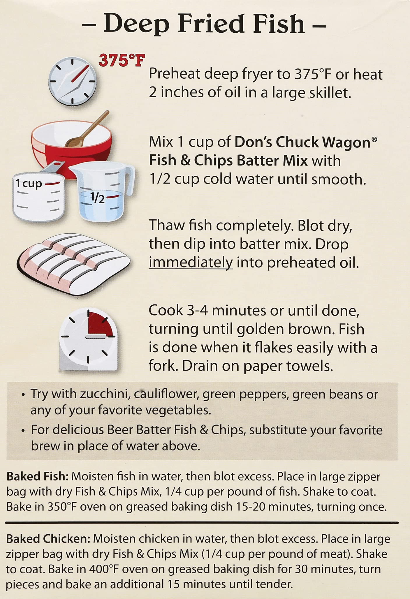 Amazon.com : Don's Chuck Wagon Fish and Chips Mix, 12 Ounce : Grocery &  Gourmet Food