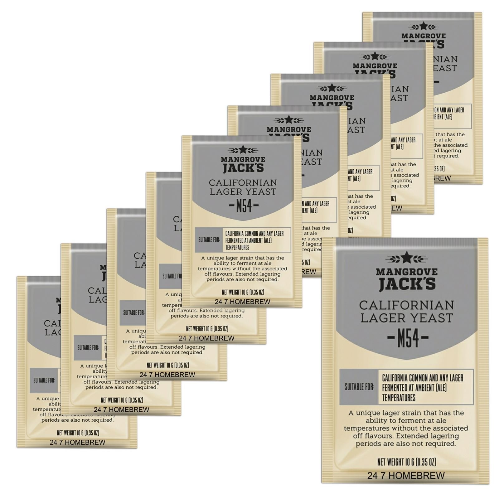 10x Mangrove Jack’s Craft Series Yeast M54 Californian Lager (10g)