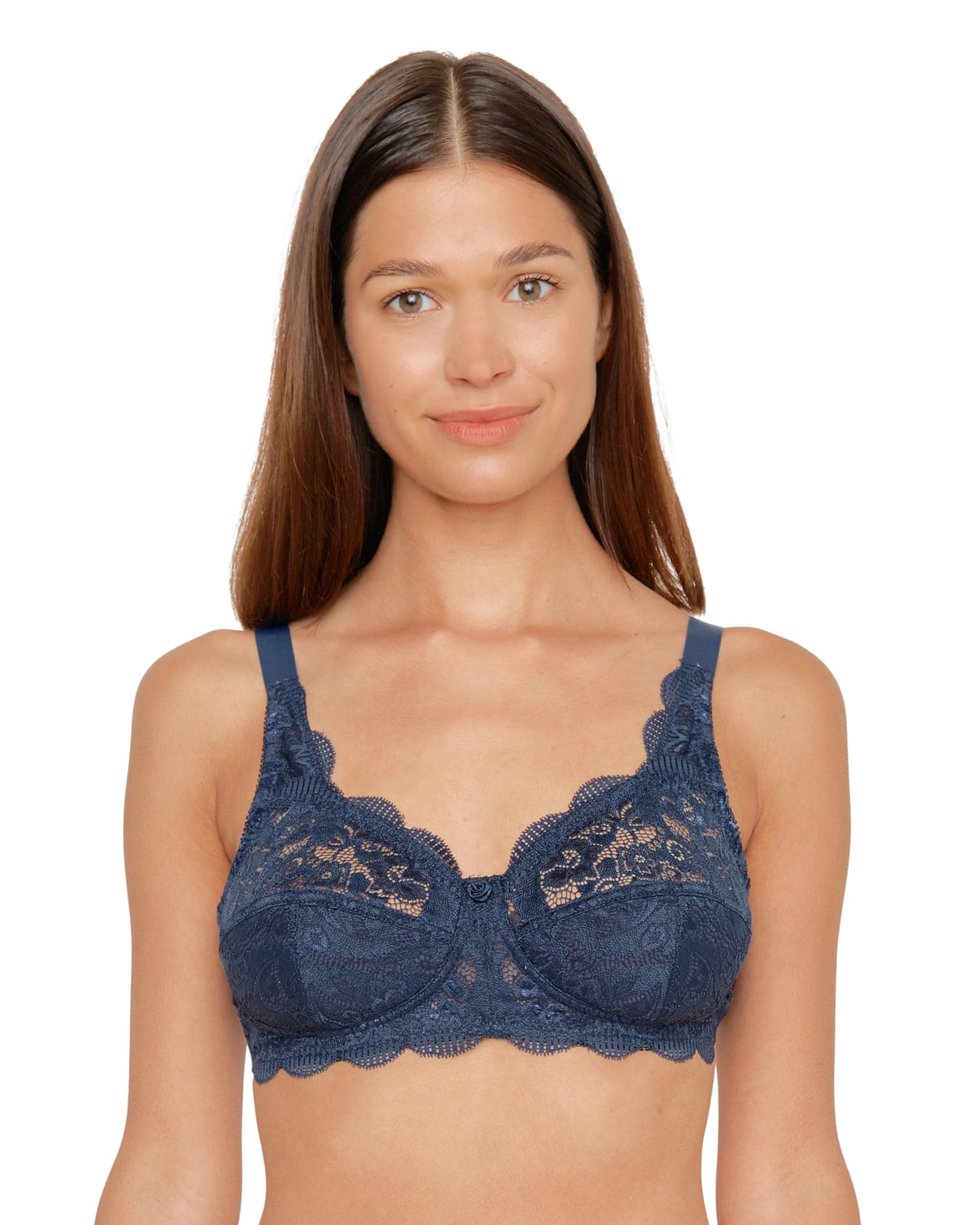 SUSA BH Damen ohne Bügel Latina, Damen-BHs mit genähten Cups & längenverstellbarem Träger, Idealer Halt,Häkchenverschluss