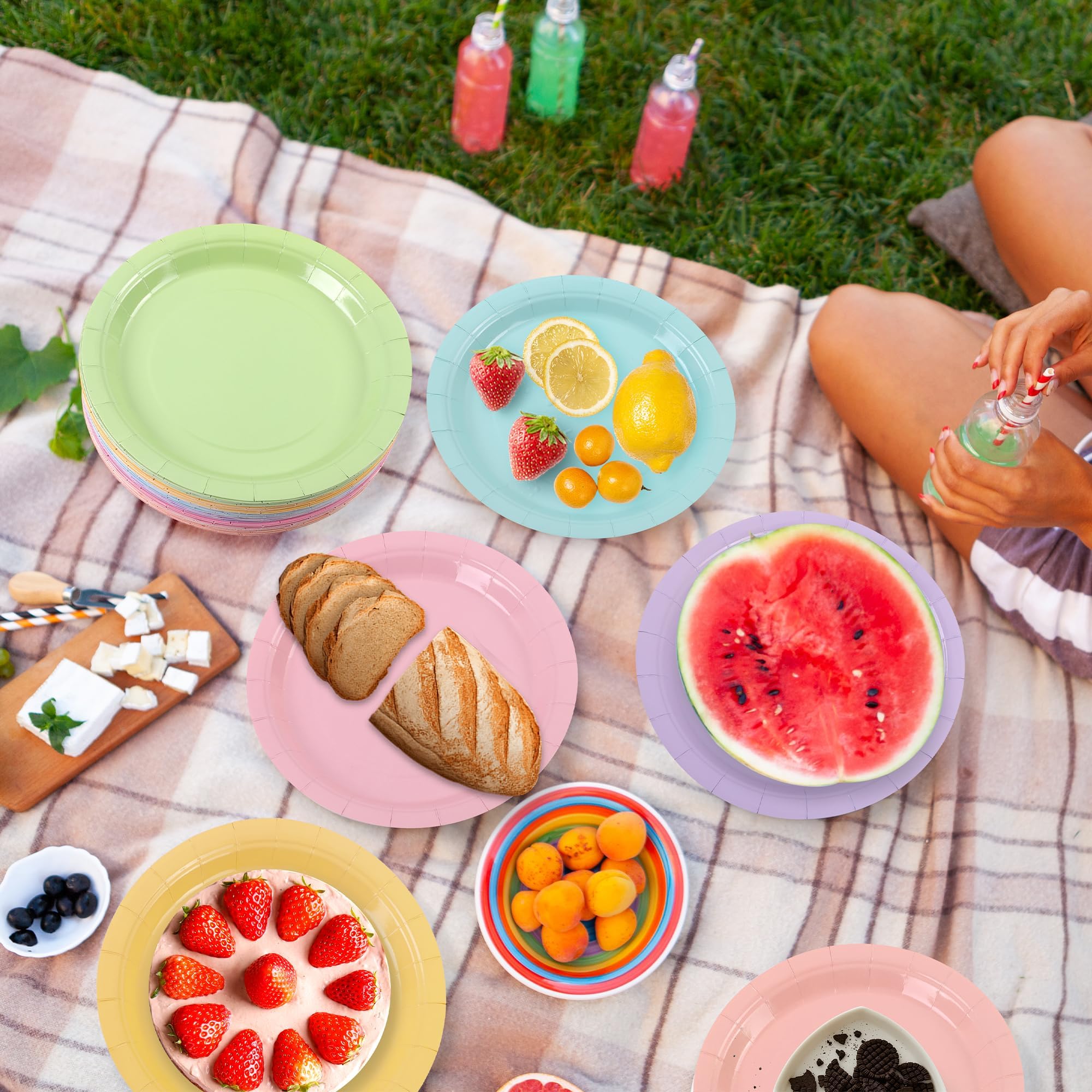 Breroa Lot De 72 Assiettes En Carton Jetables Et Résistantes De 22