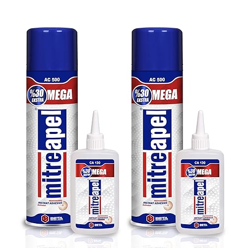 Super CA Glue (2 x 4.5 onzas) con activador adhesivo en aerosol (2 x 16.9 fl oz.) Pegamento CA con activador para madera, plástico, metal, cuero,