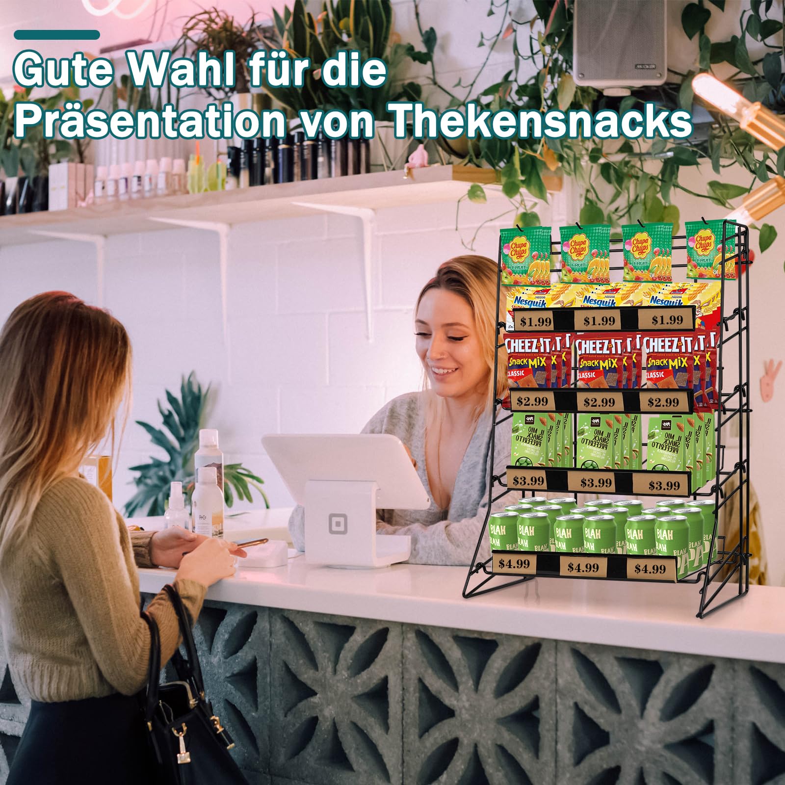 Süßigkeiten-Präsentationsständer, abgestuft, tragbar, auf der Arbeitsplatte, Snack-Ständer, Einzelhandels-Präsentationsständer