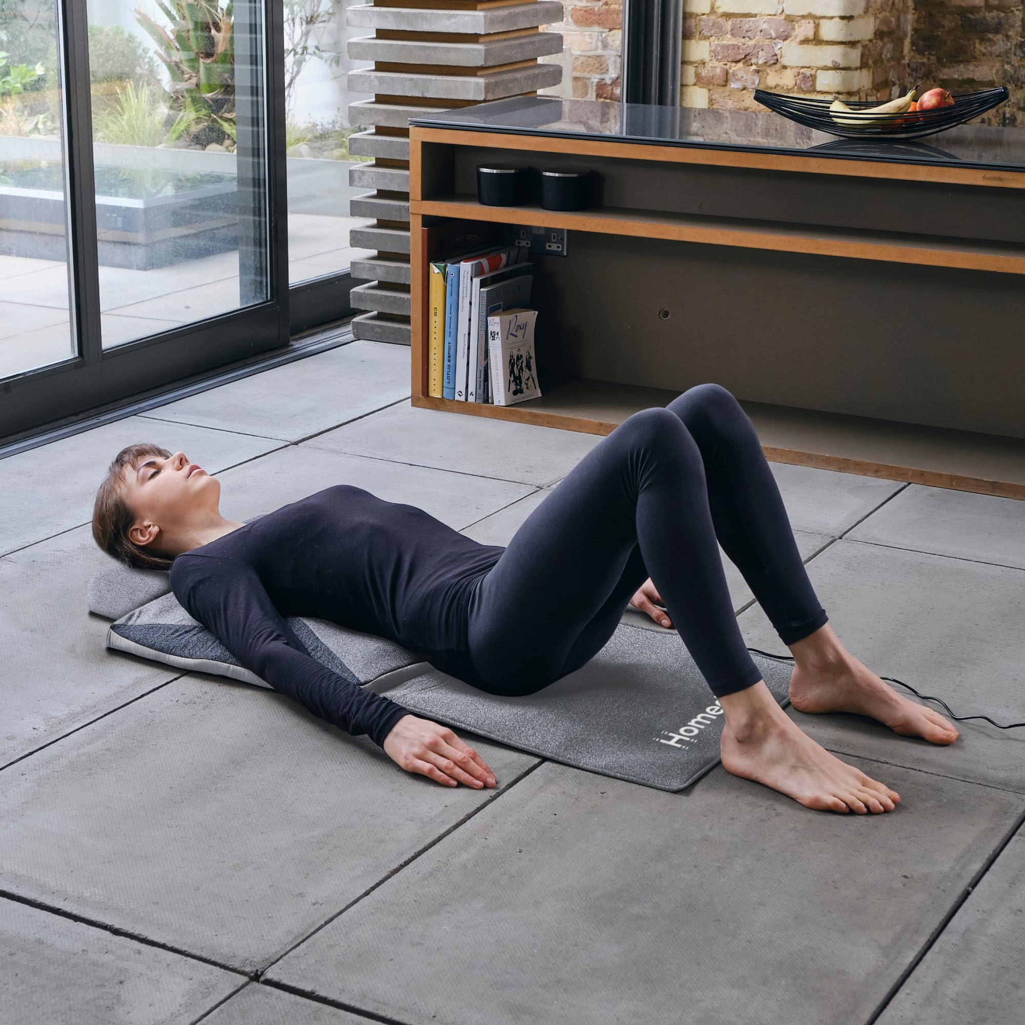 Homedics Stretch Mat - Full Body Stretching Mat with Adjustable Programs, Portable & Foldable Exercise Fitness Mats, Ideal for Home Gym, Yoga or Pilates - with Head Pillow for Enhanced Comfort