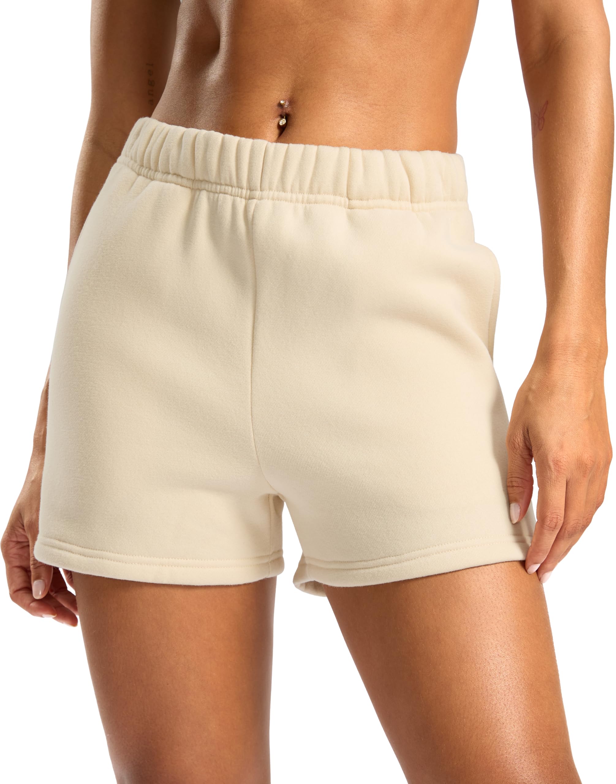 Soothfeel Women's Sweat Shorts with Pockets High Waisted Comfy Athletic Lounge Cotton Shorts for Women Casual Summer