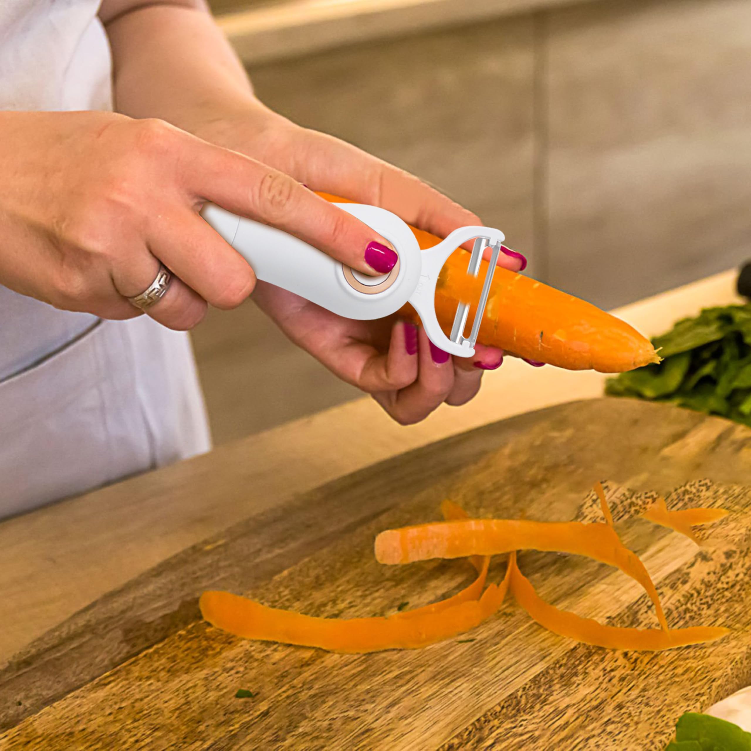 3 Teile/Set Elektrischer Handschäler Julienne Slicer 3-in-1-Set Werkzeug für Obst und Gemüse Apfel Karotte Kartoffel Gurke für Küche Edelstahl