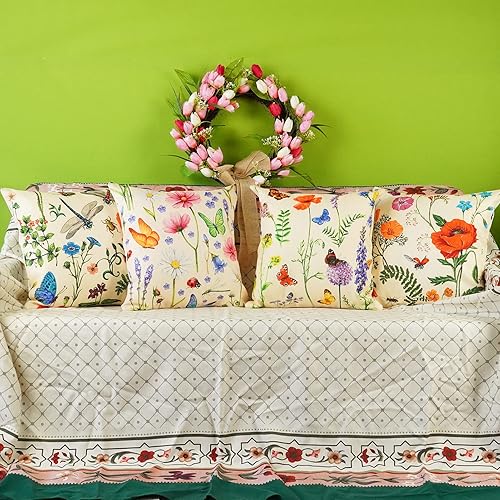 Miniatura 52 de ONWAY Juego de 4 fundas de almohada impermeables para exteriores de 16 x 16 pulgadas, para exteriores, sofá, patio, muebles de hogar, decoración