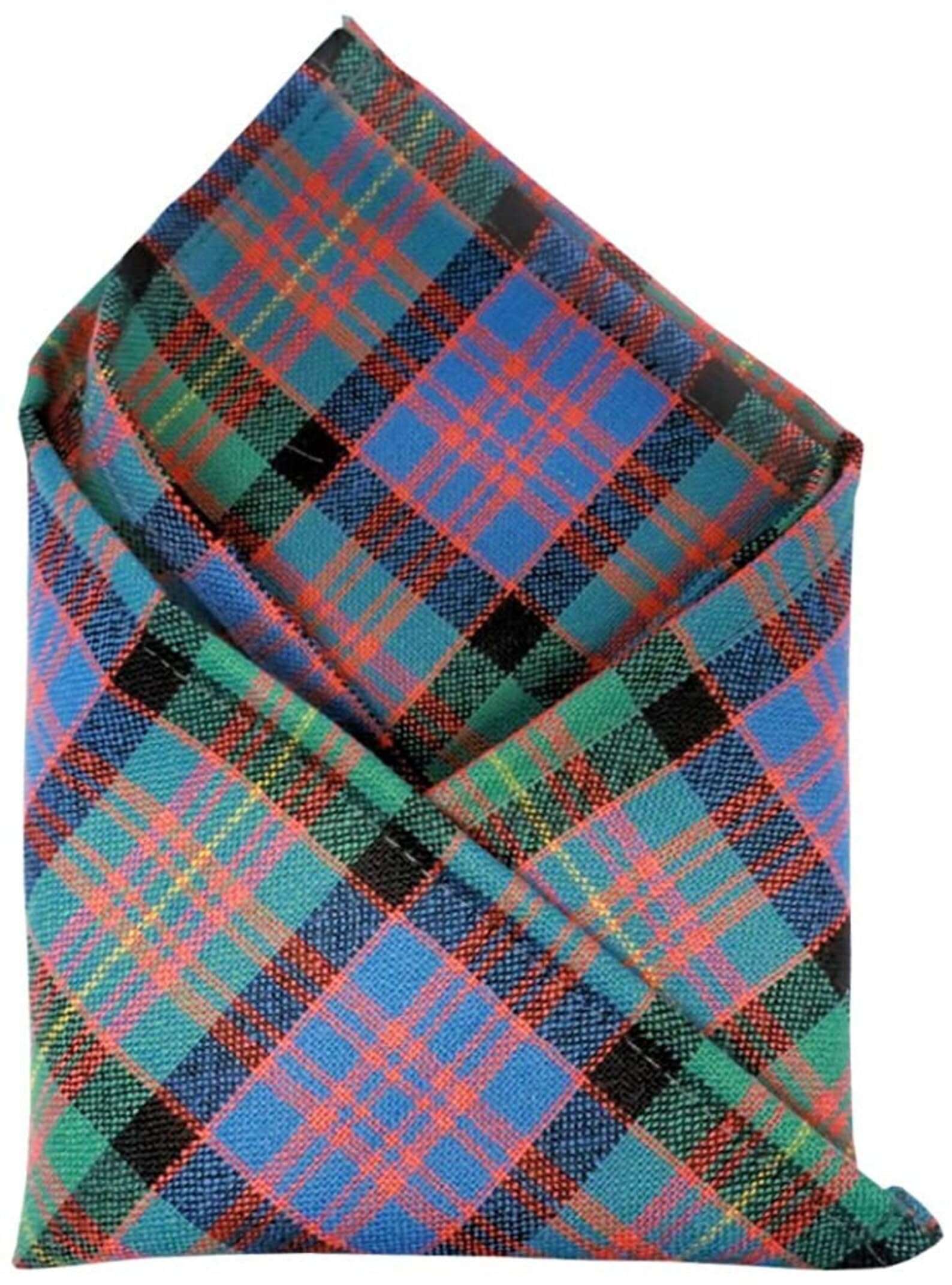 Highland Tweed Gents Pure Wool Carnegie Ancient Tartan Pocket Square - MADE IN SCOTLAND