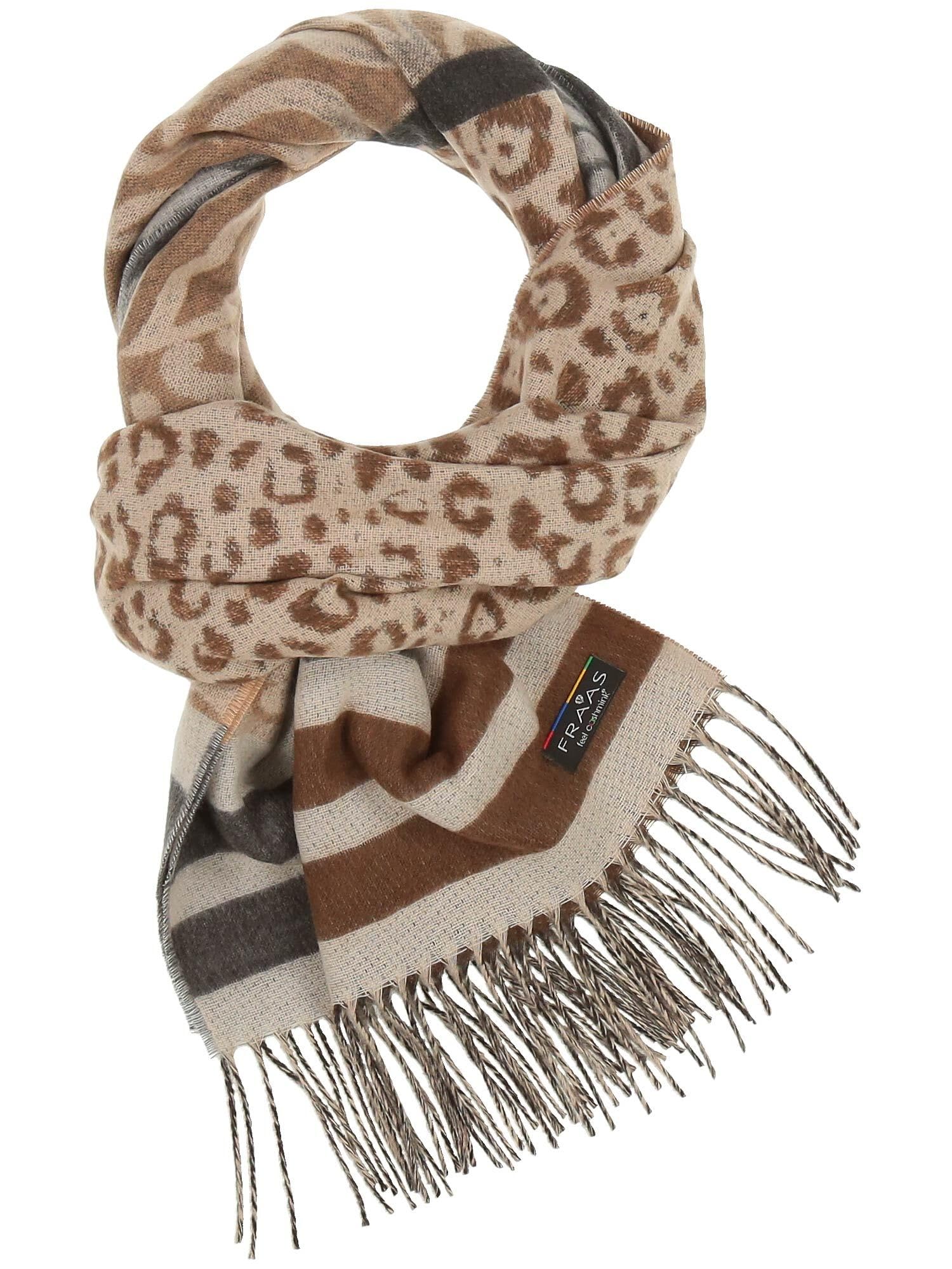 FRAAS Cashmink Schal 44 x 200 cm - Weicher als Kaschmir - Made in Germany - Schal mit Muster-Mix für Damen - Perfekt für Herbst und Winter Grau