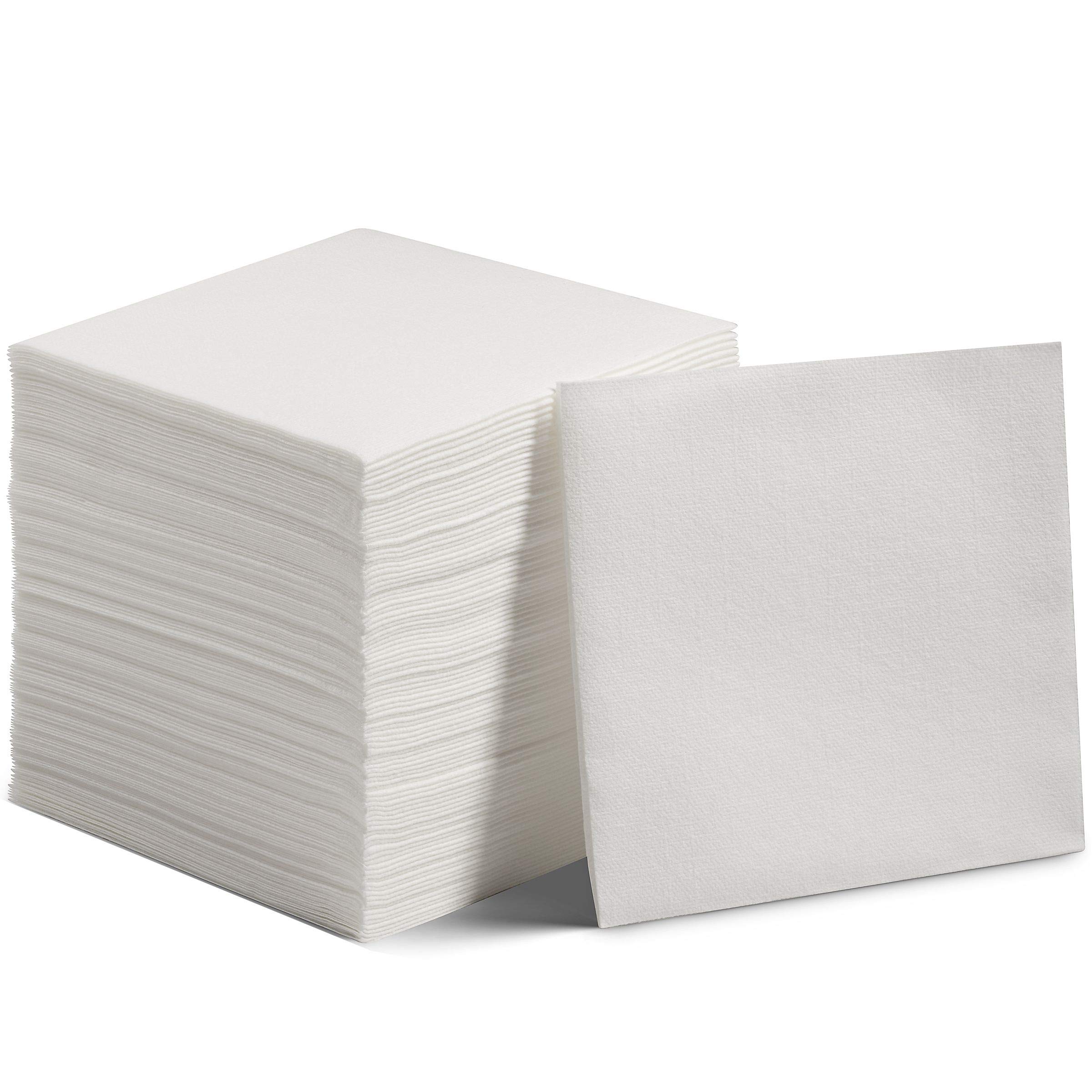 200 Linen-Feel Dessert And Beverage Napkins - Disposable Cloth-Like Cocktail Paper Napkins, Made In USA - Soft and Absorbent For Bar, Restaurant, Café, Wedding, Parties (200-Pack)