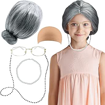 Amazon.com: 4E's Novelty Old Lady Costume for Kids - for 100 Day of ...