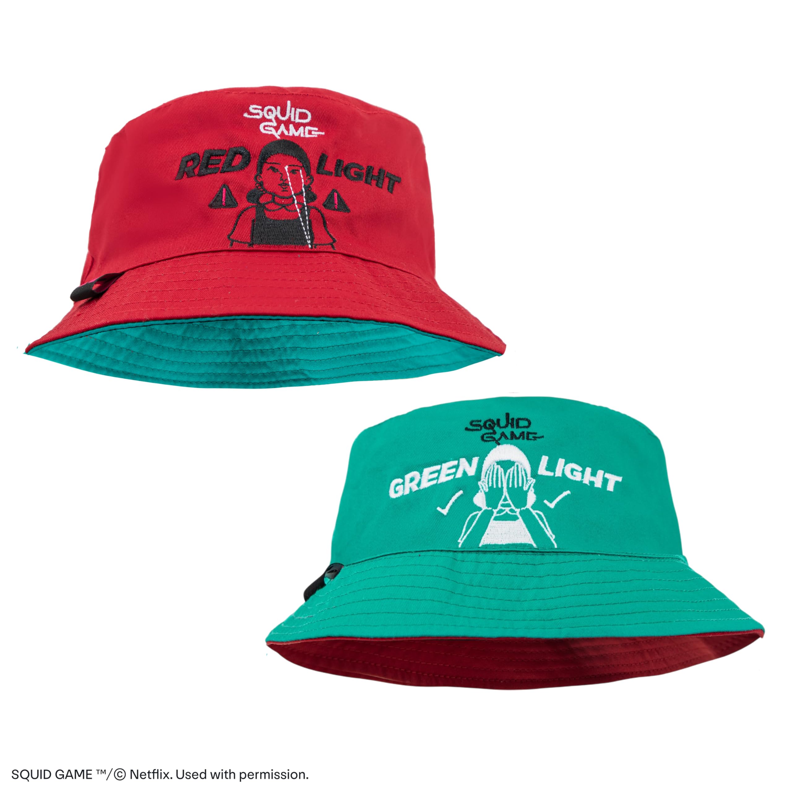 Cinereplicas Unisex Red Squid Game - Light, Green Light Bucket Hat - 60Cm Head Circumference - Official License