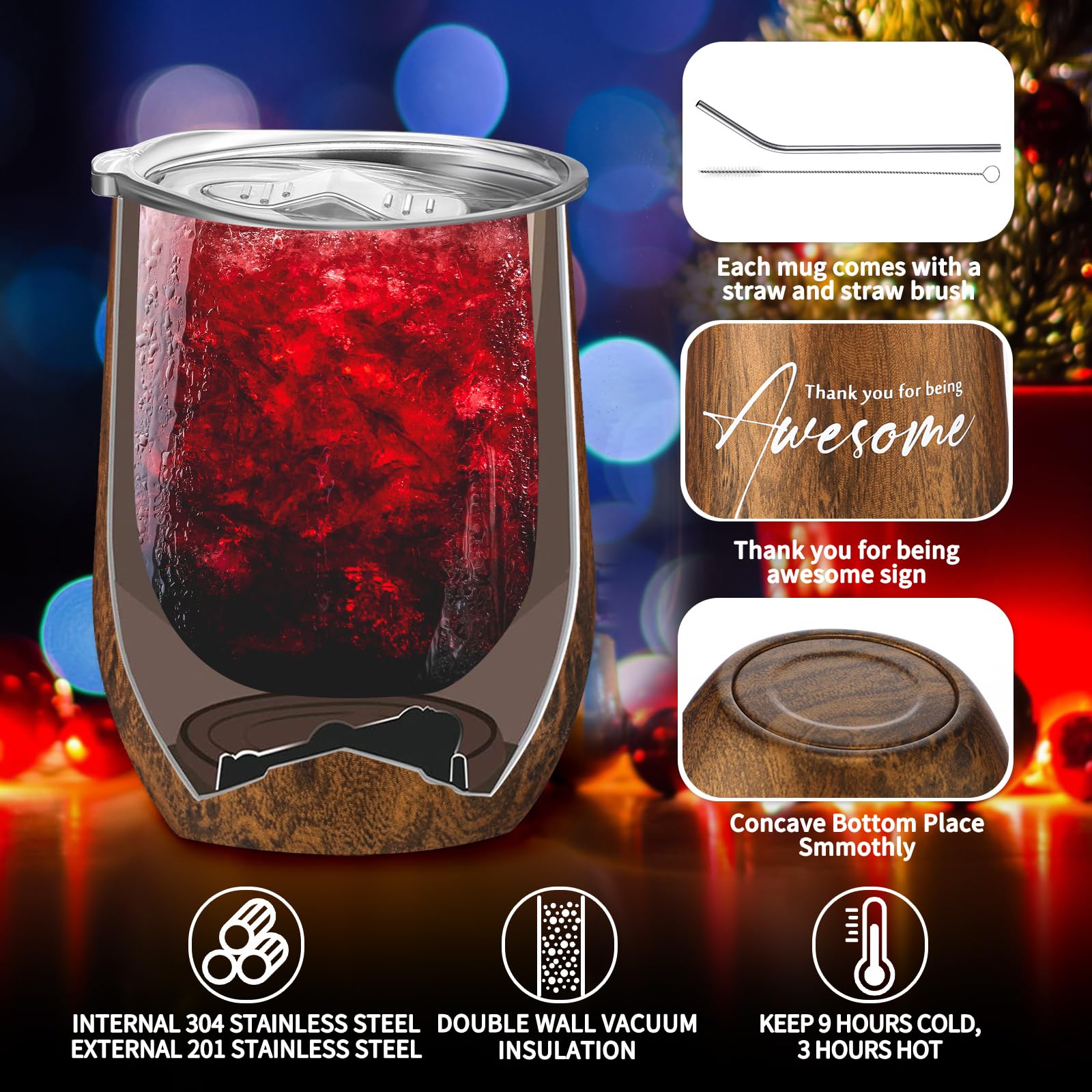 Dankeschön-Geschenkset Für Männer – Edelstahlbecher 340 Ml, Metall-Kugelschreiber, Schlüsselanhänger