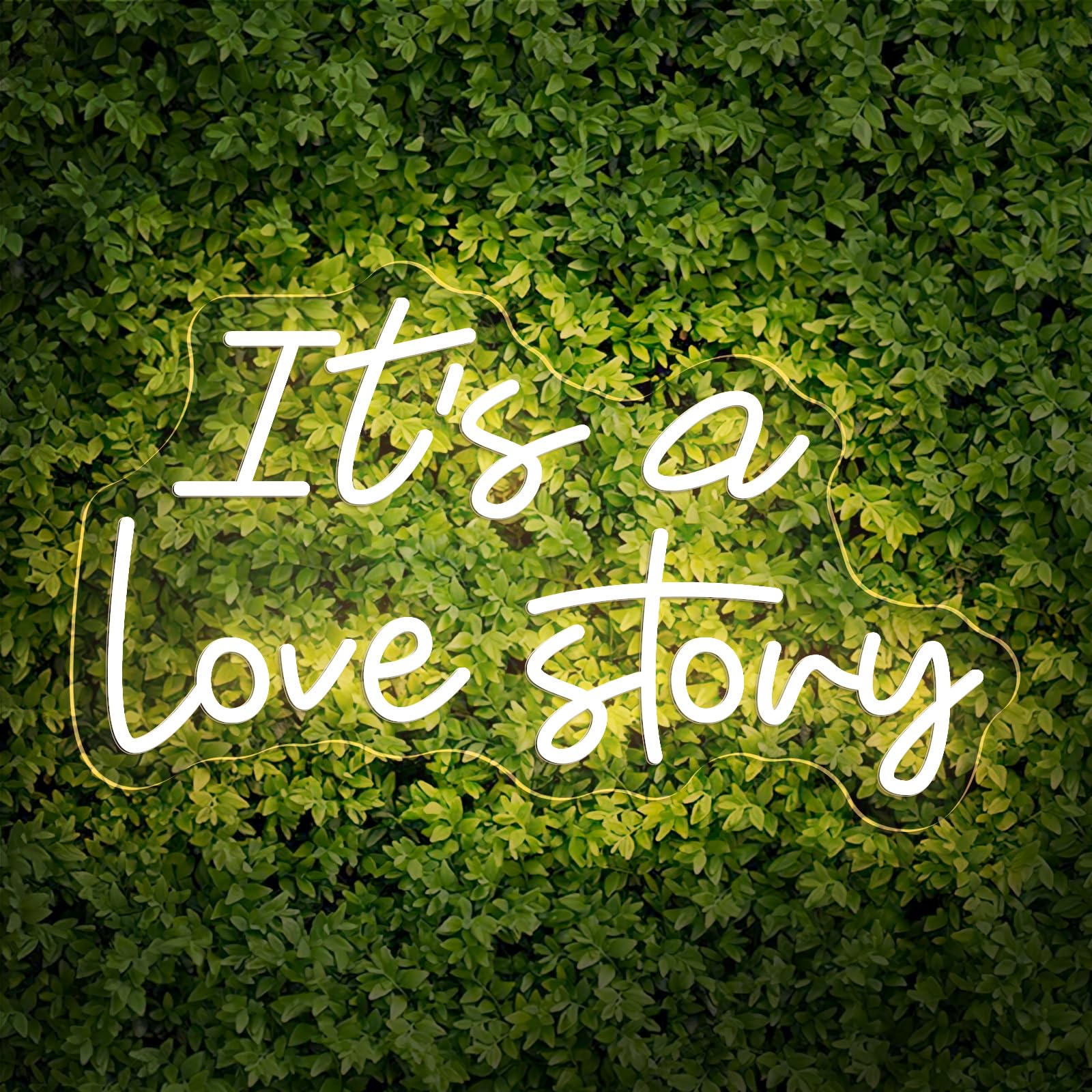 Neonowy znak LED "It's a Love Story", ciepłe białe światło