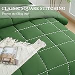 HIG 3pc Ensemble de consolateurs alternatifs - Conforteur réversible toute saison avec deux shams - Insert de couette avec onglets d'angle - Boîte piquée - Hypoallergénique, doux, moelleux (vert, jumeau/twin) XL)