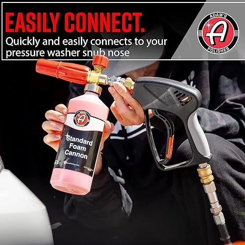 Miniatura 5 de Adam's cañón de espuma rojo, produce una espuma increíblemente gruesa, válvula de entrada de aire ajustable y patrón de ventilación para un óptimo