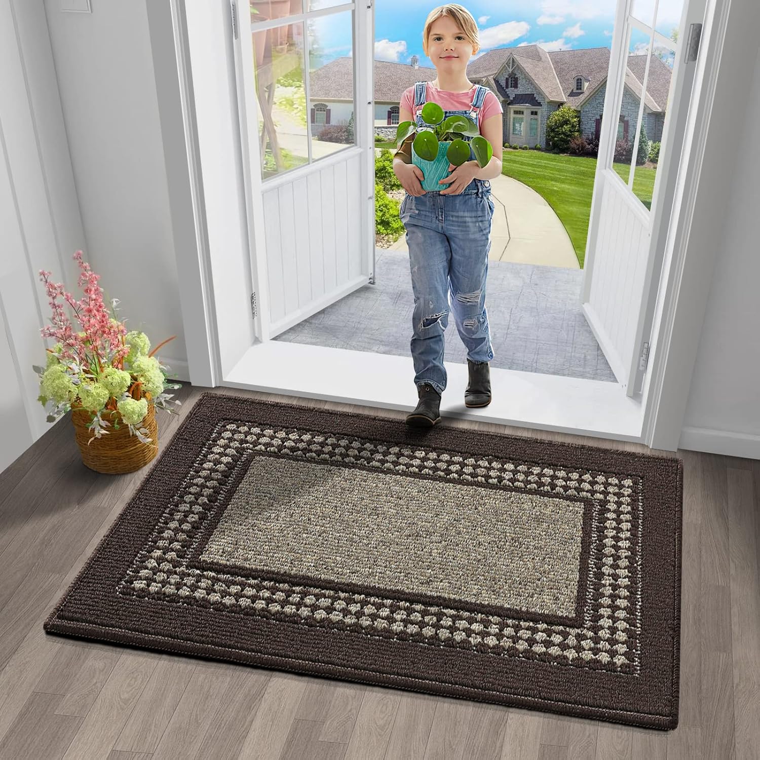 JEEDOVIA Door Mat Indoor, Front Doormats for Entrance, Non