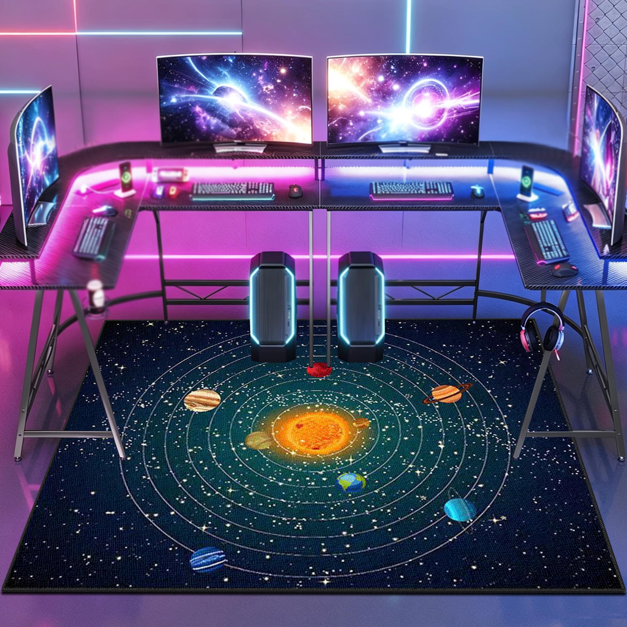 Tapis de Jeu pour Chambre de Garçon, Tapis Gamer, Tapis pour Chambre de Garçons pour Salle de Jeu Salle de Jeux Décoration Maison, Lavable Tapis Chambre Ado 3D Tapis de Jeu Gaming 150 x 210 cm