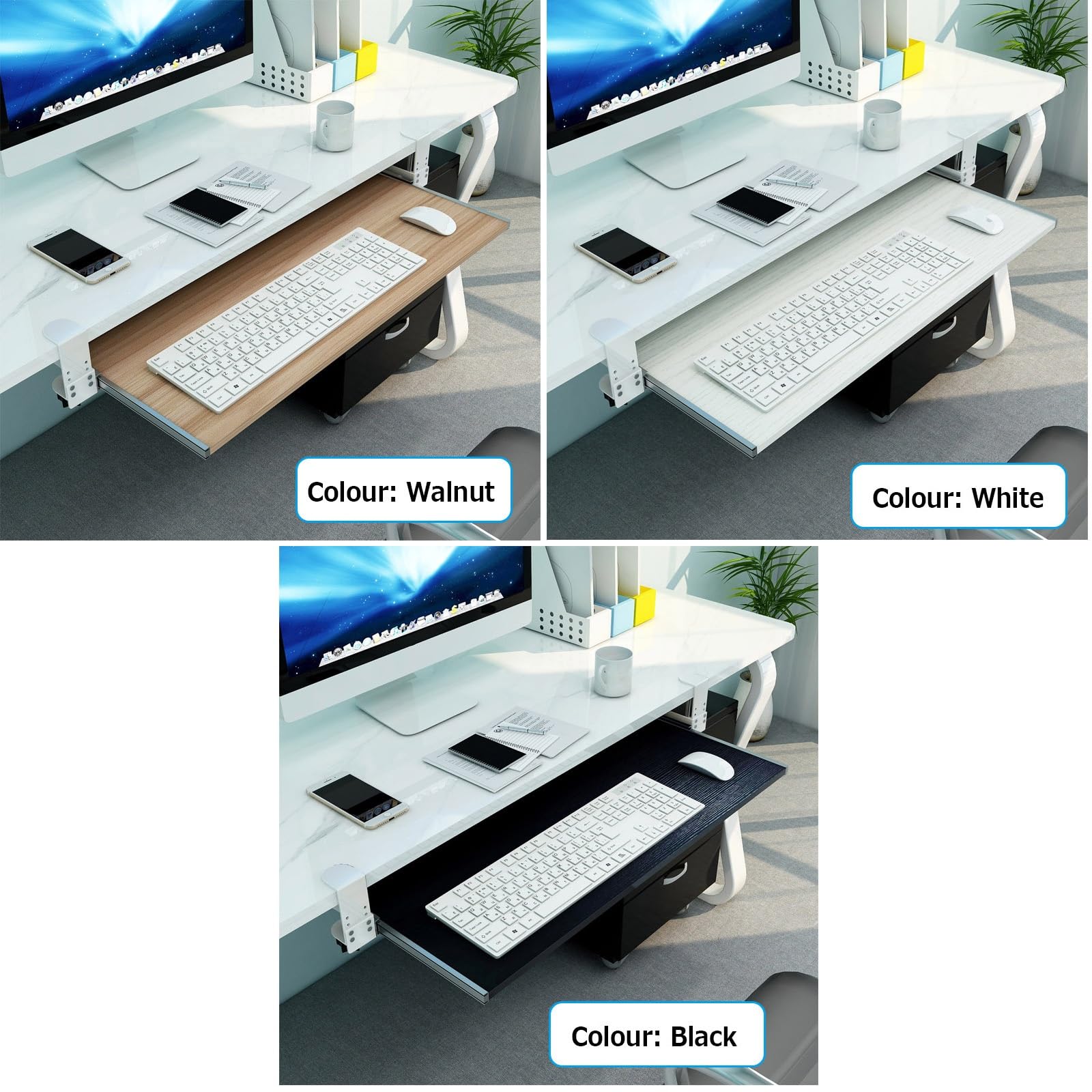 Nie wymaga wiercenia, ergonomiczny przedłużacz podłokietnika biurkowego zmniejsza zmęczenie w domu/biurze(Black,75x30cm(30x12Inch))