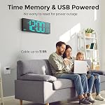 GOLOZA 16" Grande horloge murale numérique, horloge LED avec télécommande, double alarme, 10 Luminosité Dimmer, 8 Couleurs, 5 Volume, Automatique DST, ℃/℉, Minuterie, réveils côté lit pour les couches lourdes