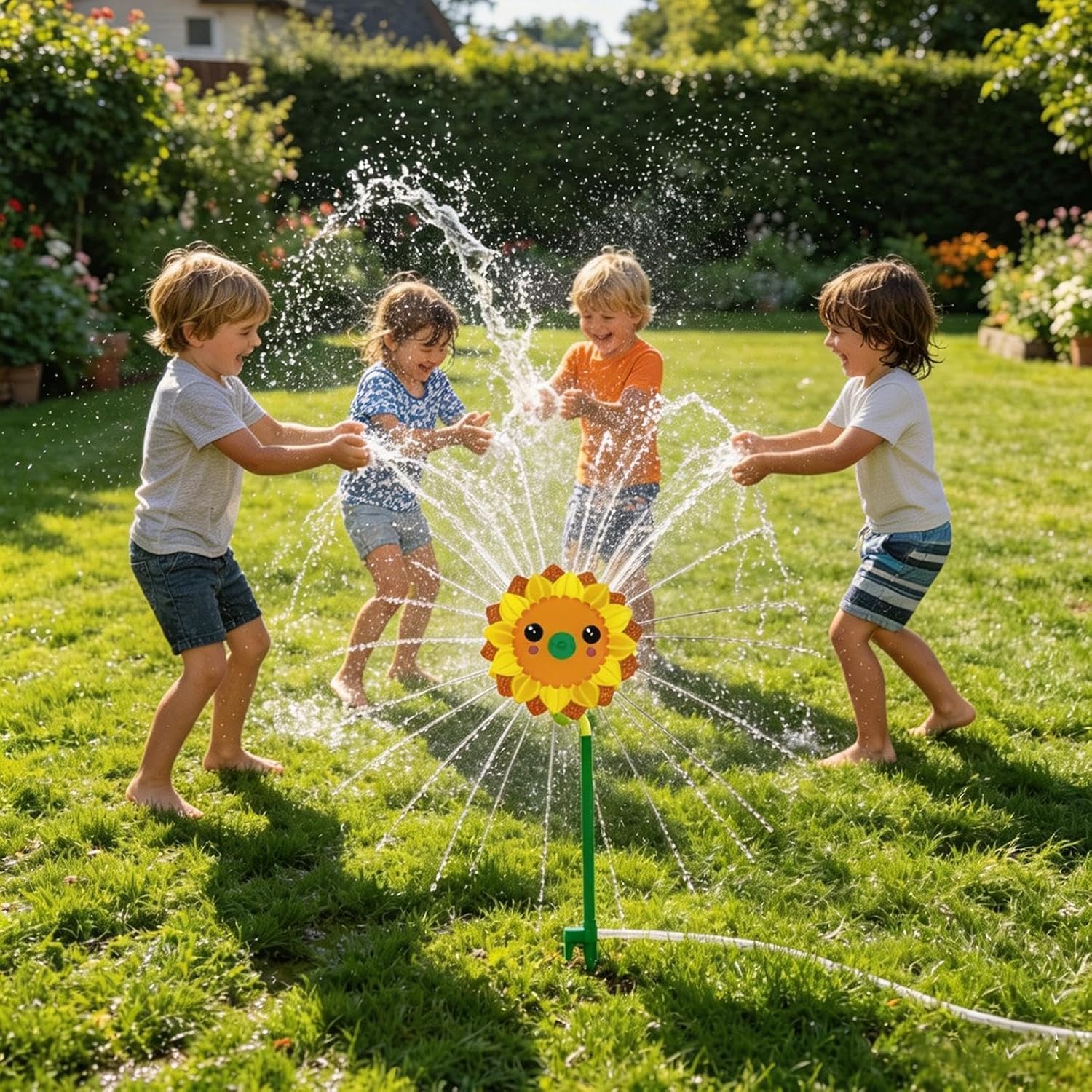 Garden Sprinkler - Toy Sunflower Sprayer,360° Coverage Sprinkler,for Party Irrigation Backyard Outdoor Lawn Camping Patio Greenhouse