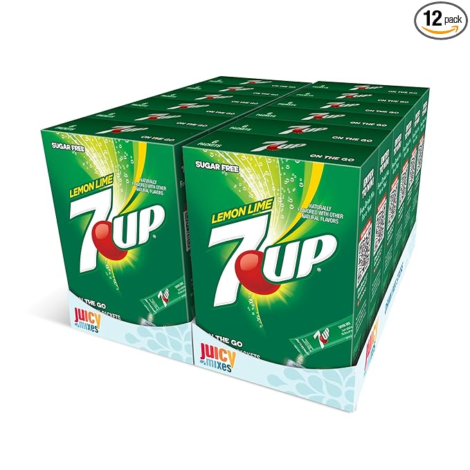7-UP Powder Drink Mix – Sugar Free & Delicious (Lemon Lime, 72 Sticks)