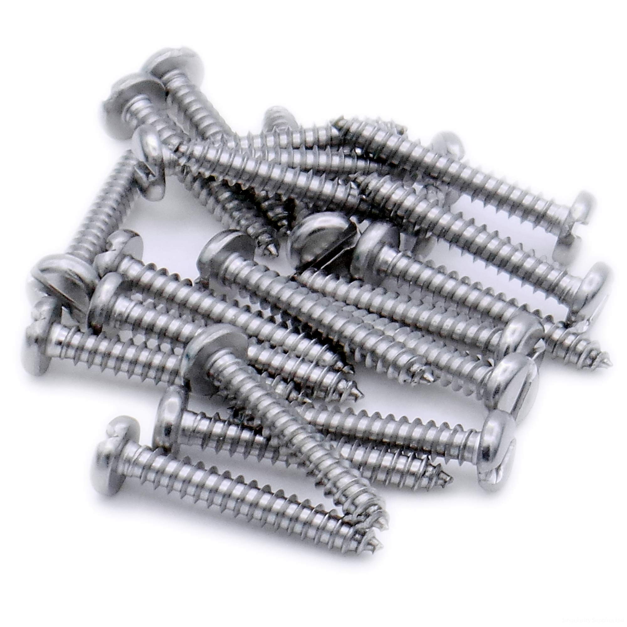 Singularity Supplies No.14 X 1.75 (6.3Mm X 45Mm) Slot Pan Self-Tapping Screw - Stainless Steel (A2) (Pack Of 20)