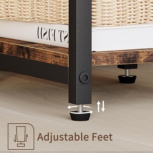 Miniatura 4 de Fixwal Juego de 2 mesas auxiliares, mesa auxiliar pequeña de 2 niveles, mesita de noche, mesita de noche para sala de estar, dormitorio, oficina,