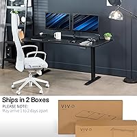 Vista 5 de VIVO DESK-KIT-E2B1B - Escritorio eléctrico de pie con motor doble, ajuste de altura de memoria, serie E2B, marco negro superior negro, DESK-KIT-E2B1B