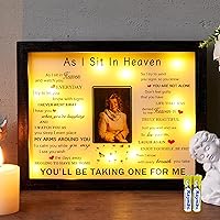 Vista 12 de WOODEXPE Regalo de condolencias de 8 x 10 pulgadas, caja de sombra conmemorativa LED de recuerdo, marco de fotos, regalos conmemorativos