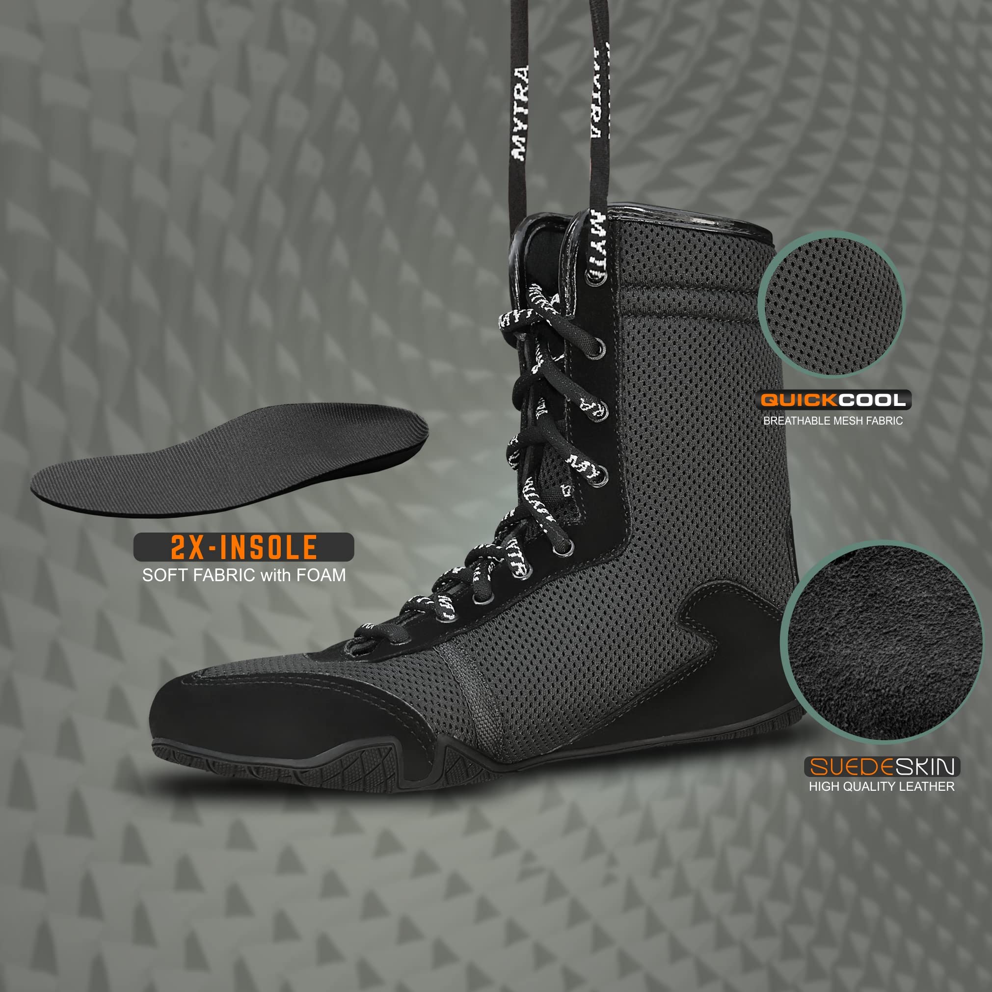 Mytra Fusion Botas Boxeo Cuero De Gamuza Botas de Boxeo para Junior, Chicos y Botas de Boxeo Hombre