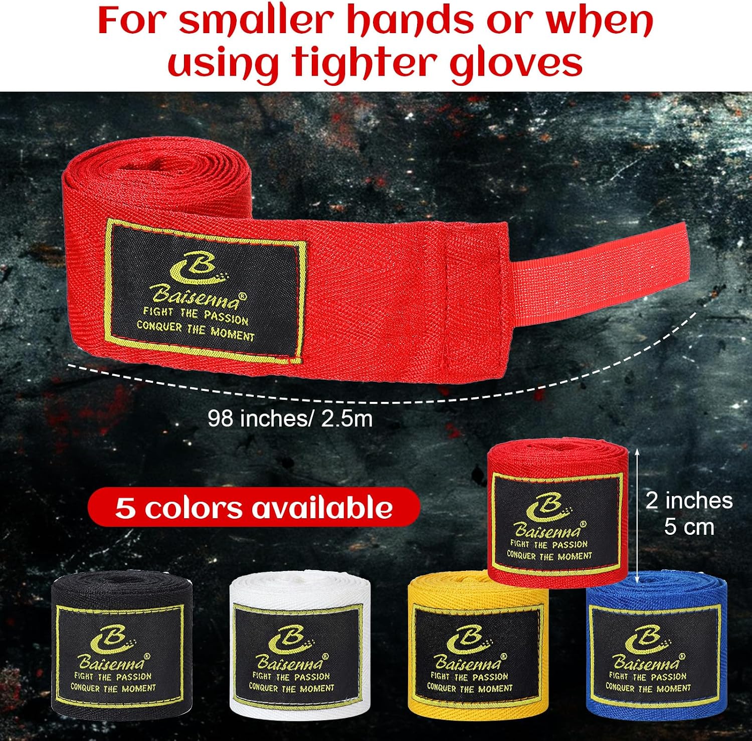 10 Pairs Boxing Hand Wraps Bulk, 98 Inches (2.5 Meter) Hand Wraps for Boxing, Non-Elastic Polyester Martial Arts Wrist Wrap for Men & Women, Kickboxing, Muay Thai, MMA Training (Multicolor)