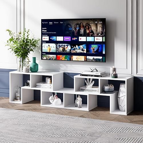 Miniatura 2 de Tangkula Soporte de TV de Consola de 3 Piezas, Centro de Entretenimiento de Combinación Libre para TV de 50, 55, 60, 65 Pulgadas, Soporte de TV