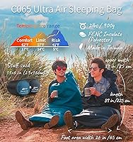 Vista 2 de Litume Saco de dormir compacto con forro de terciopelo, saco de dormir ligero para tres estaciones, saco repelente al agua para climas cálidos