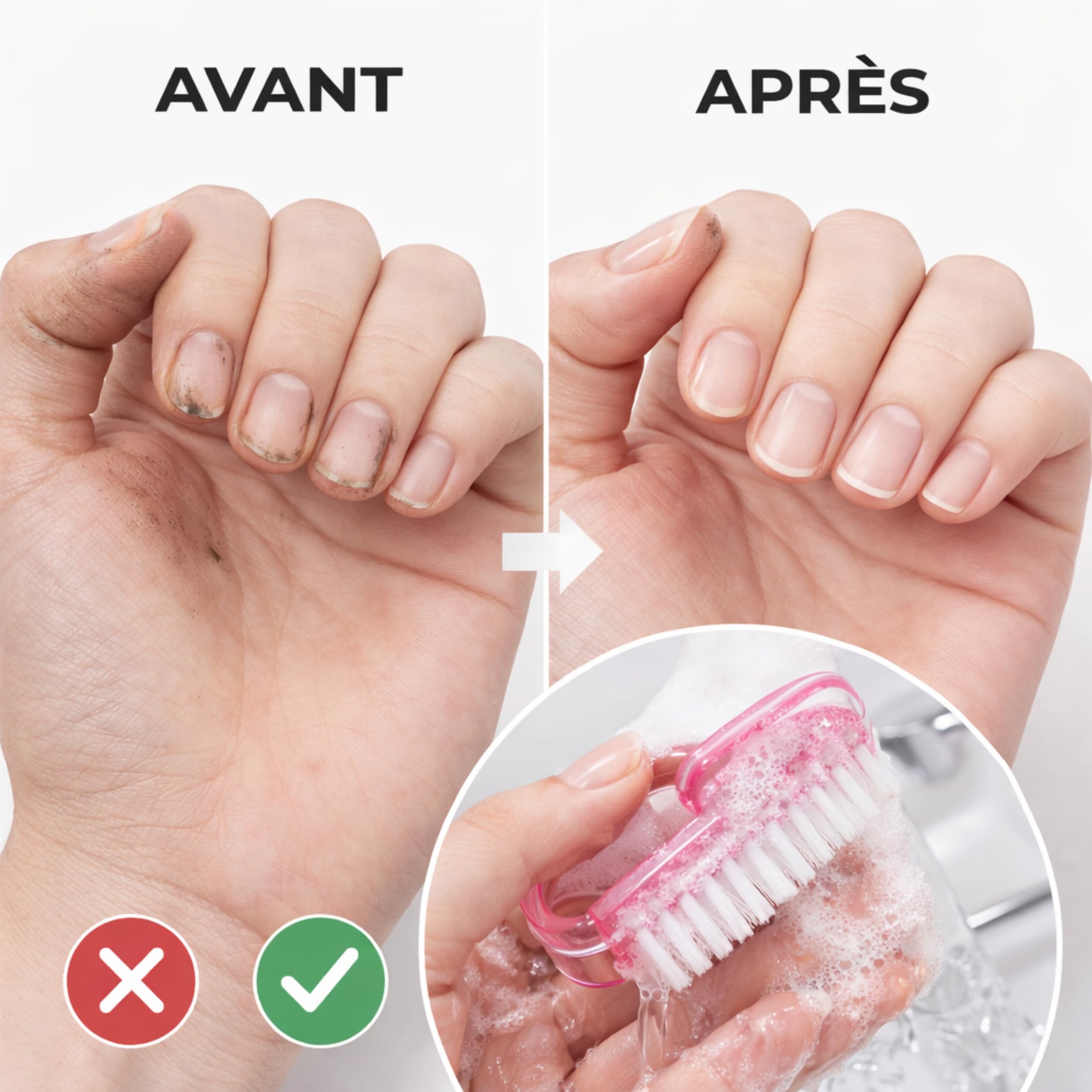 PARENCE. Set di 4 pennelli rosa per manicure – Pennellini per unghie e in polvere – Pulizia precisa – Dimensioni compatte – 4 pezzi