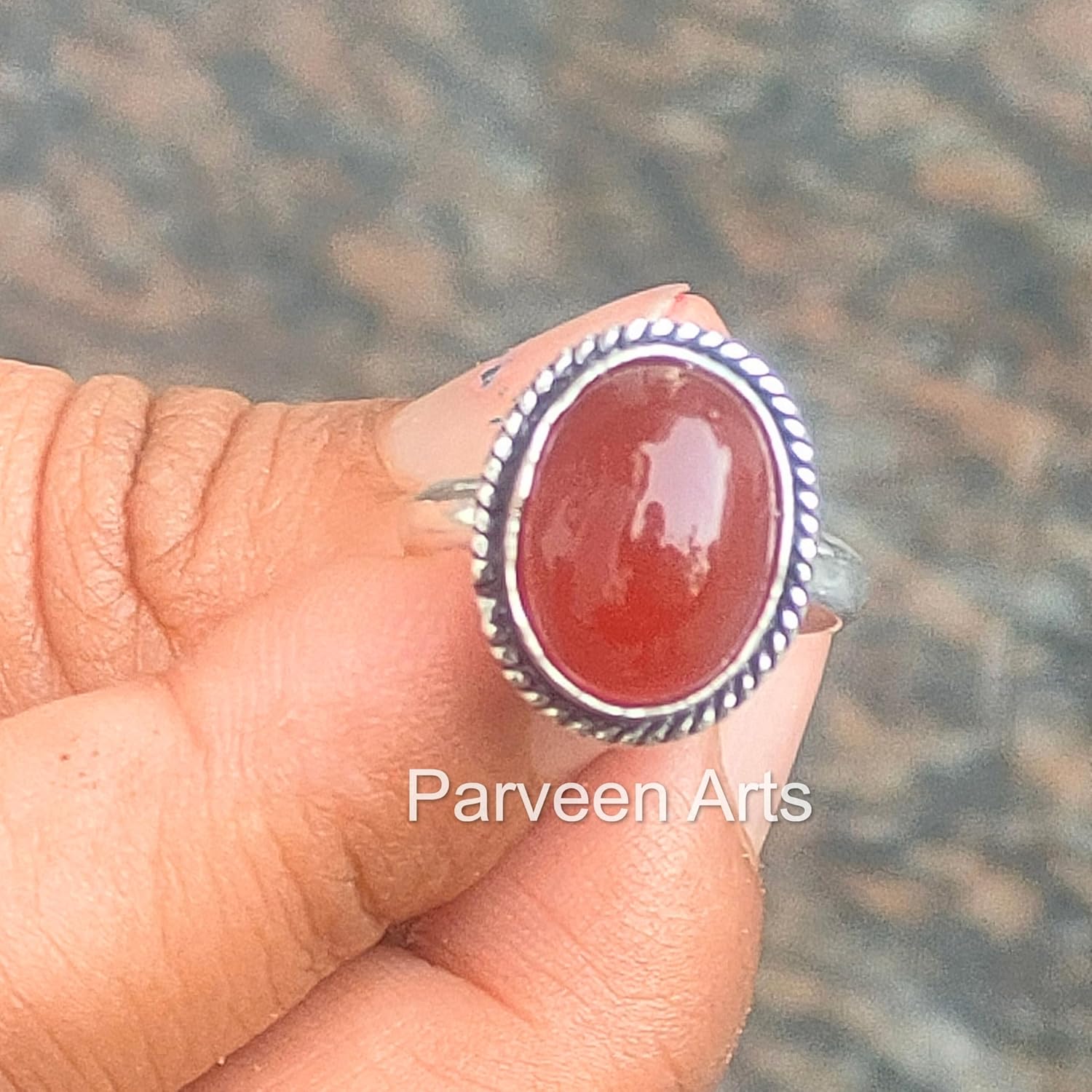 Mother Day Gifts, Carnelian Silver Ring, 925 Sterling Silver, Bohemian Jewelry, Statement Ring For Women, Vintage Style, Handmade Rings, Wedding Gift, Women's Jewelry, Valetnine Day Gifts - Image 4
