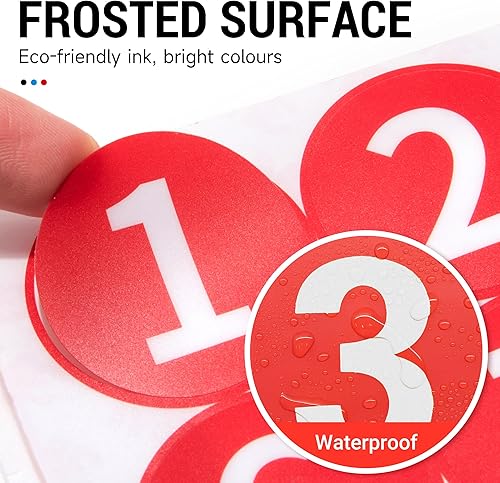 Miniatura 4 de 2 hojas de calcomanías de vinilo numeradas de 1 a 10 círculos, antidecoloración, impermeables, de 2 pulgadas, autoadhesivas, troqueladas, número