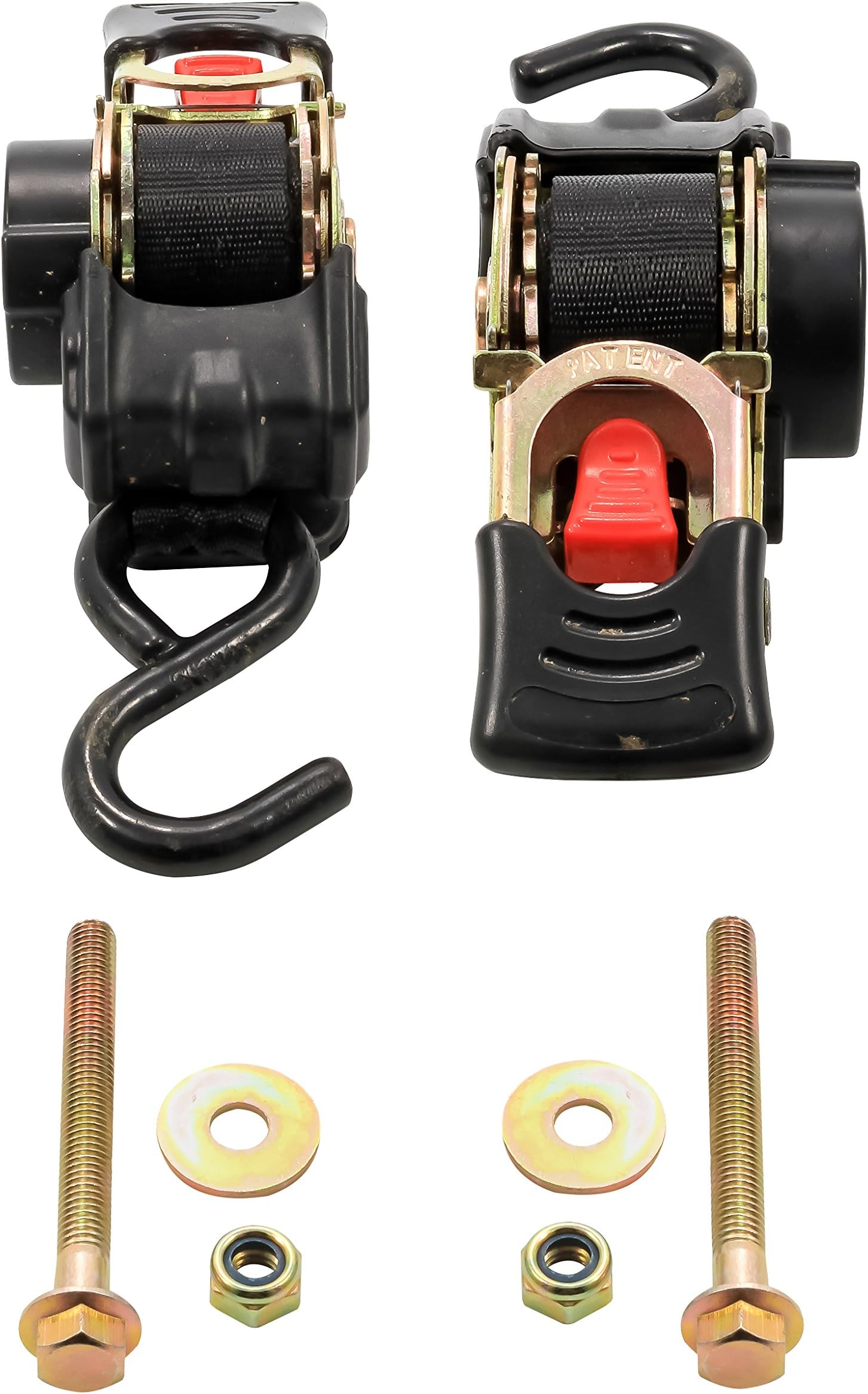 Camco Retractable Transom Tie Down Strap - Secures Your Boat While Traveling |Bolt-On Design |1,500 lb. Break Strength | Measures 1” W, 5 ½ ’ L |Durable & Corrosion Resistant Design - (50032)