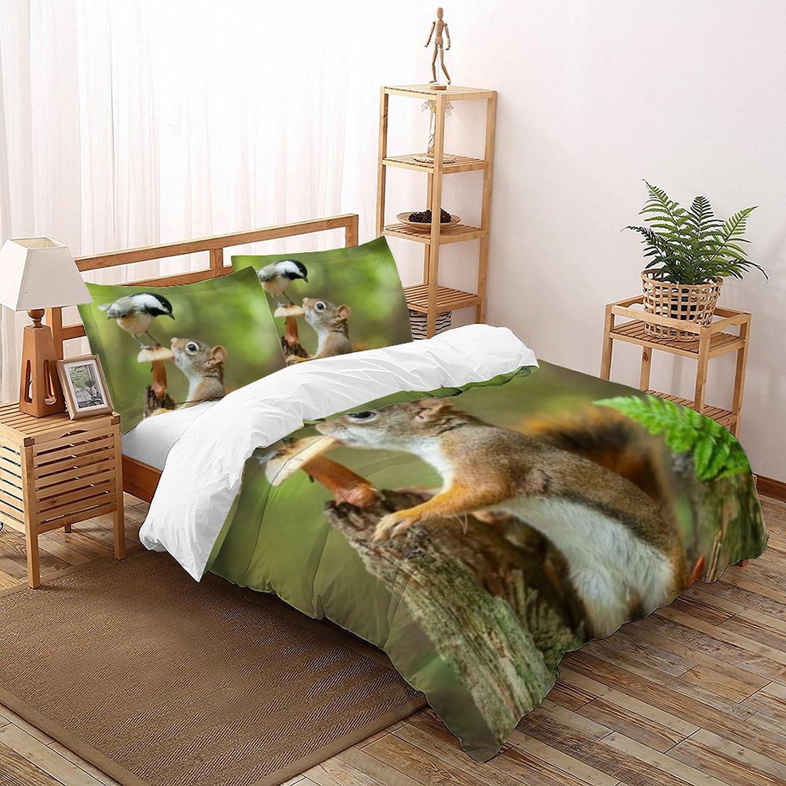 Housse de couette écureuils microfibre : Résout le problème des parures de lit froissées 200x200