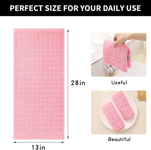 Miniatura 275 de Homaxy Toallas de cocina de rizo 100% algodón (gris oscuro, 13 x 28 pulgadas), diseño a cuadros, suaves y súper absorbentes, paquete de 6