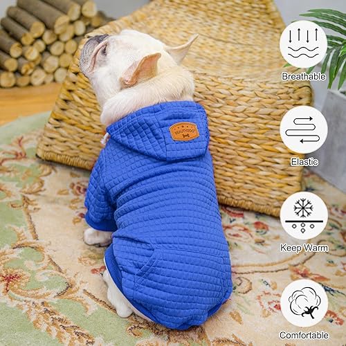 Vista 7 de BEAUTYZOO Suéter con capucha para perros pequeños y medianos con bolsillos, ropa para perros pequeños y medianos, abrigos de algodón laminado