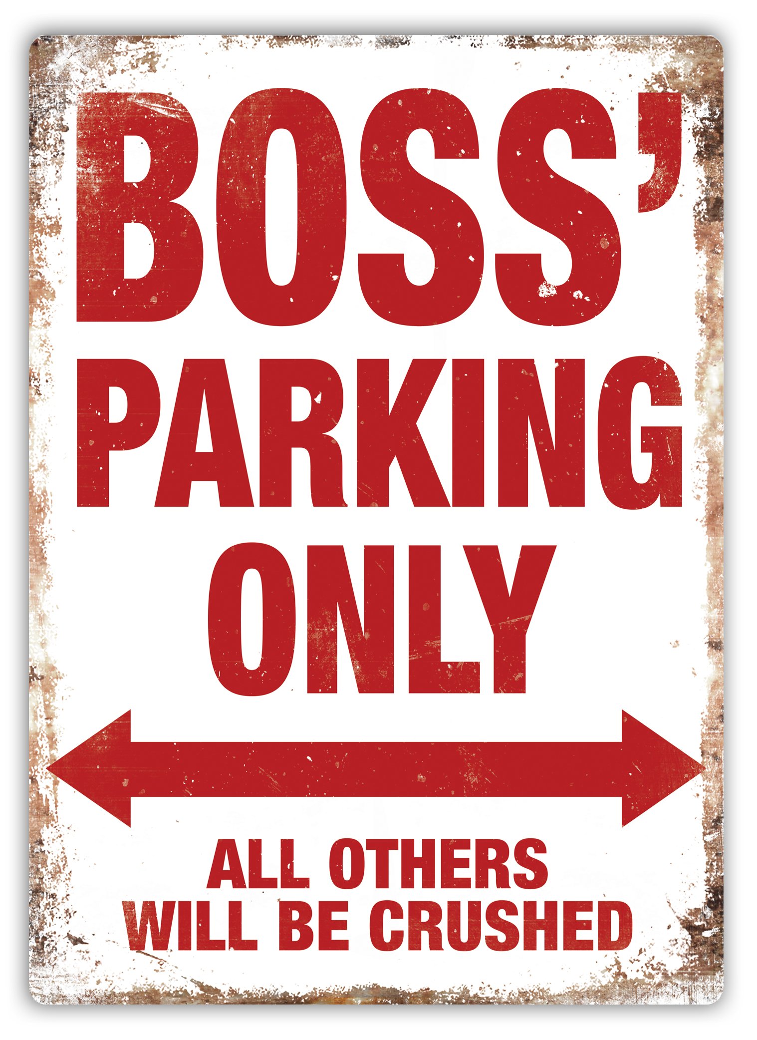 Boss' Parking - Metal Wall Sign Plaque (Large - Twine)