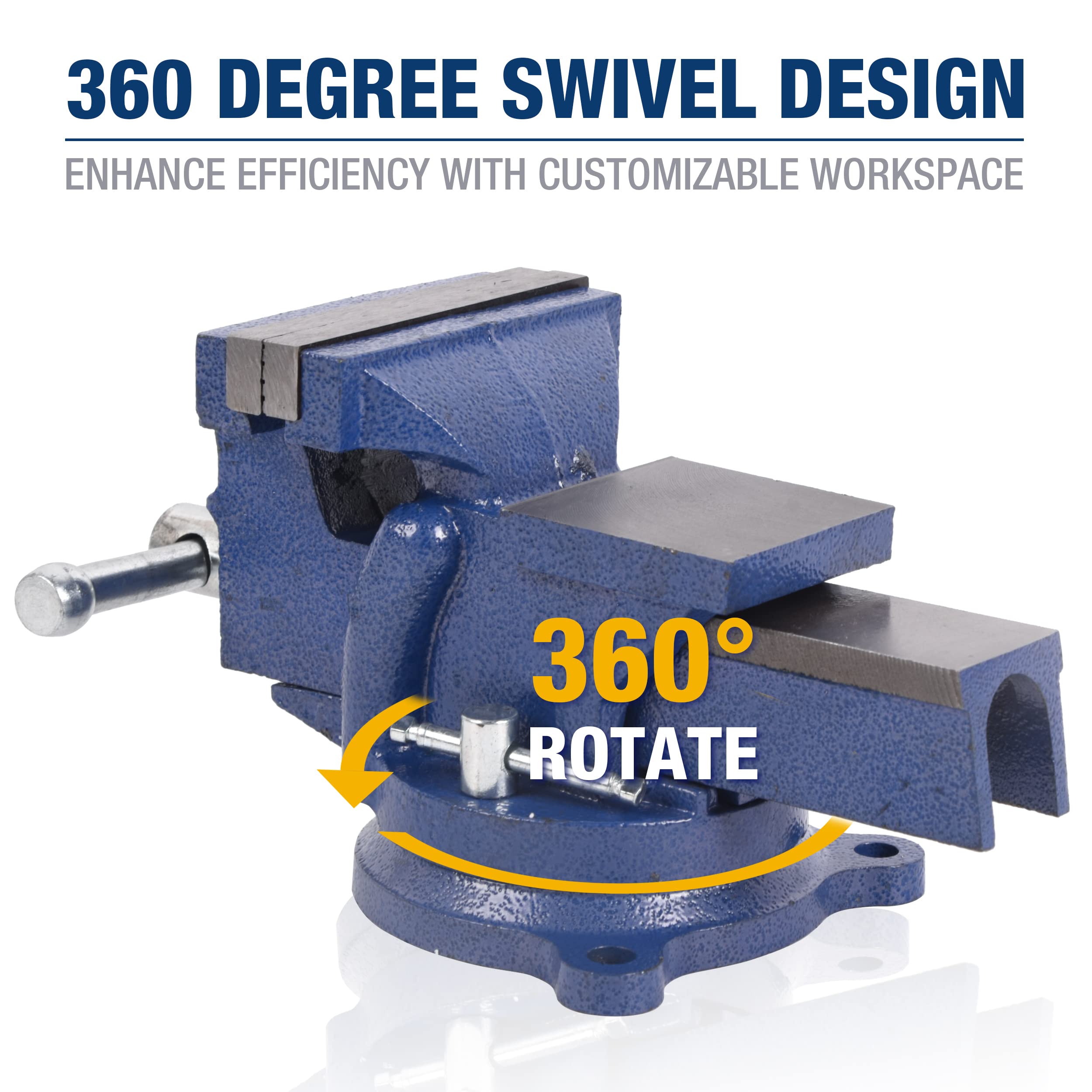 Heavy-Duty Swivel Bench Vice - Rotatable Aluminum Alloy Workshop Vice Clamp For Metalworking & DIY - View #7