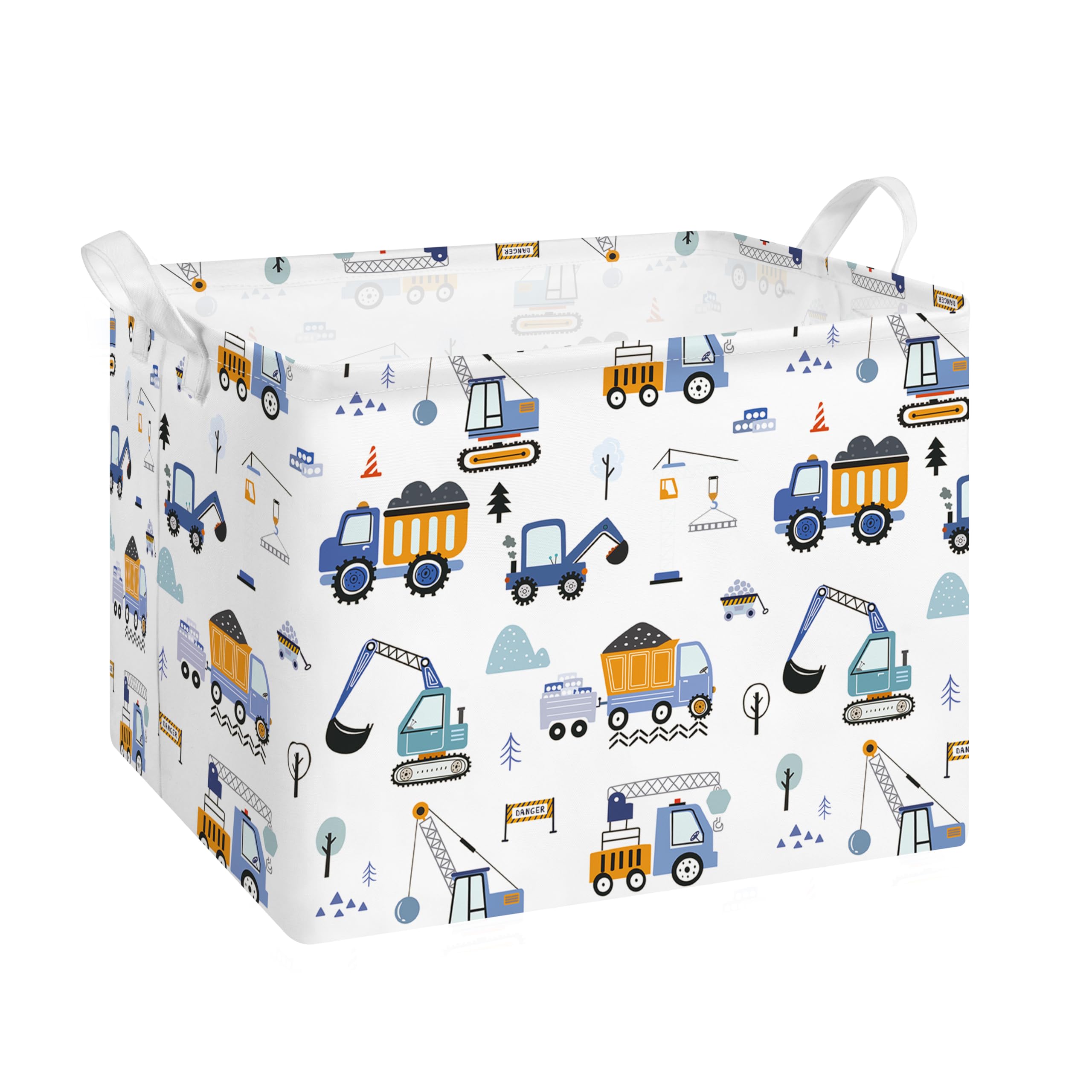 alldomess Large Kids Storage Baskets for Organizing 40*30*30cm Collapsible Laundry Basket with Handles Fabric Nursery Storage Bins for Clothes Books Toys Room Deco Vehicles
