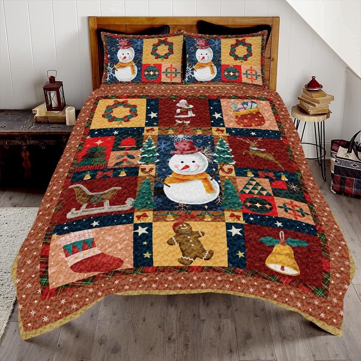 Custom Christmas Quilts Full Size, Gingerbread Quilt