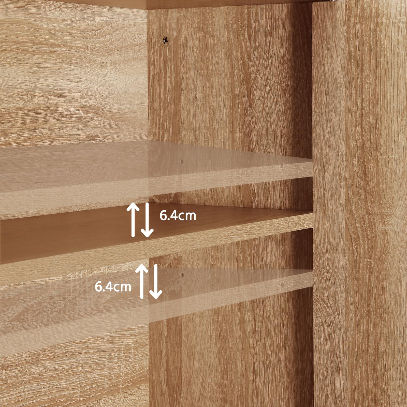 EUGAD Waschmaschinenschrank, Waschmaschinenregal Regal über Waschmaschine Toilette, Toilettenregal mit Schrank Verstellbarer Ablage, Badregal aus Holzwerkstoff Metall, 64,5x170x27 cm