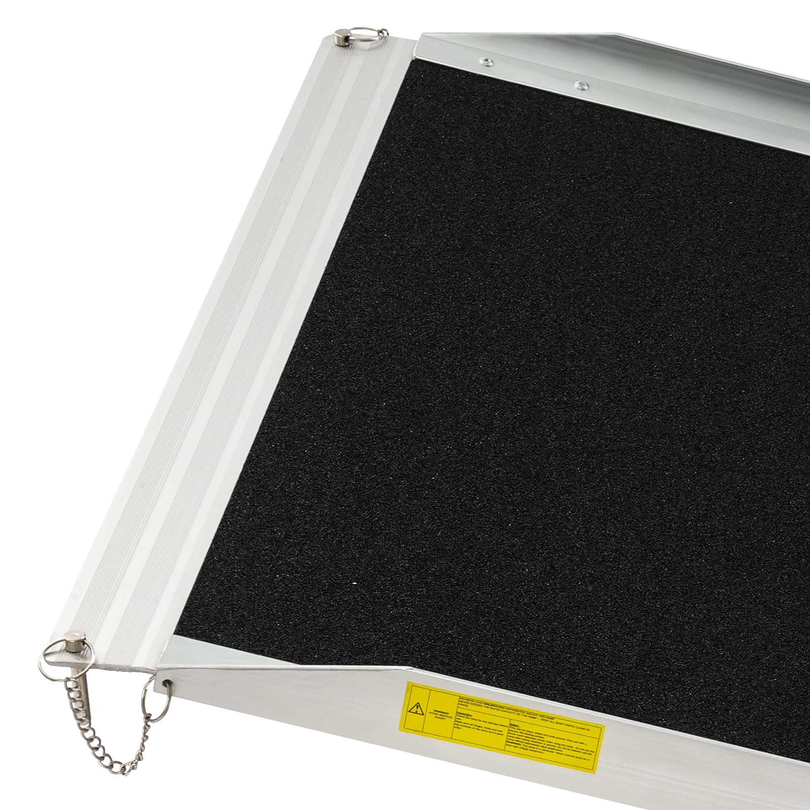 Rampa para silla de ruedas, 122 x 73 cm, de aluminio, portátil hasta 272 kg, antideslizante, con bordes laterales, rampa de acceso para silla de ruedas, andador, caminante, escalones, entrada de casa